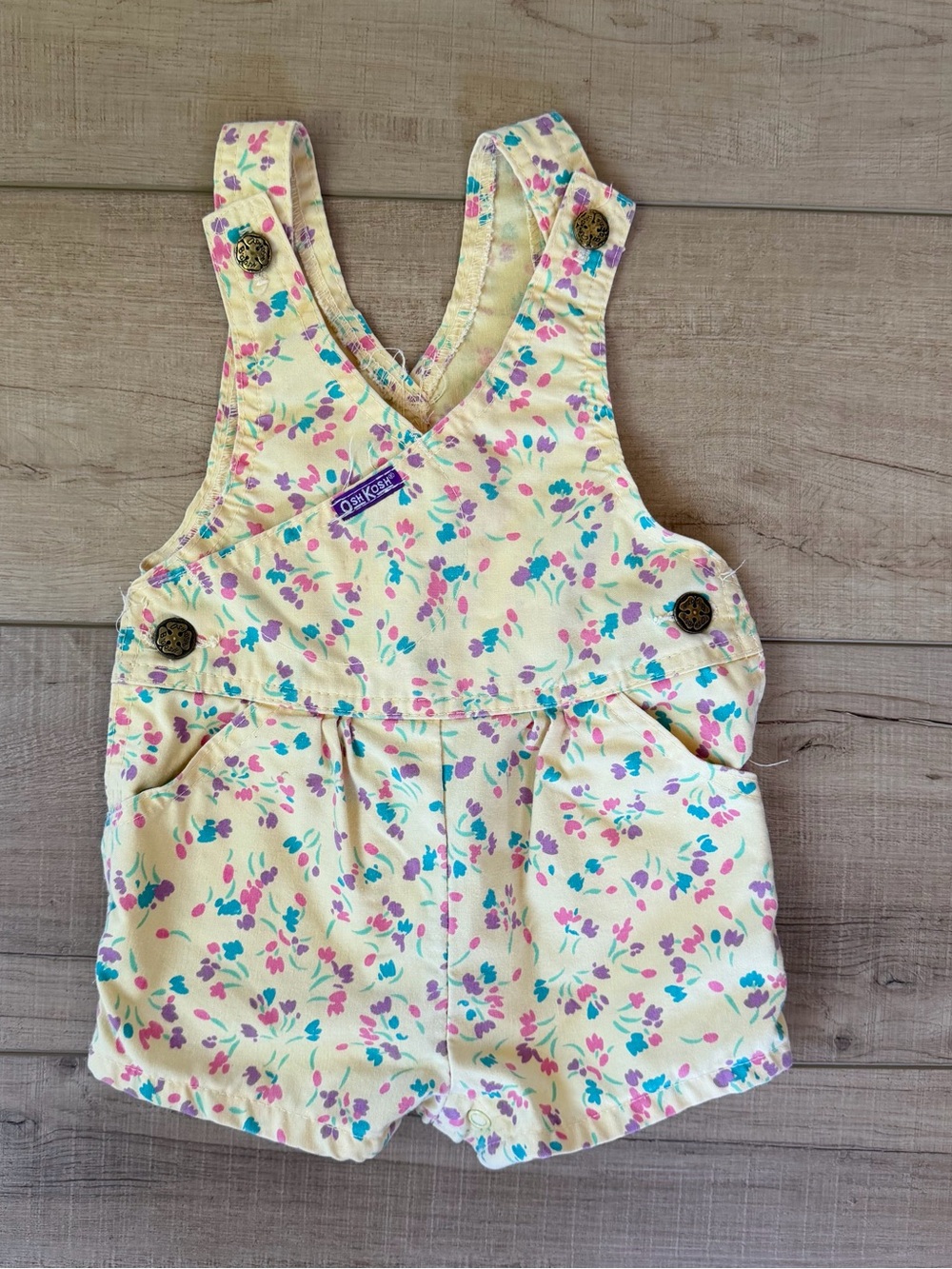 OshKosh B'gosh Yellow Floral Shortalls